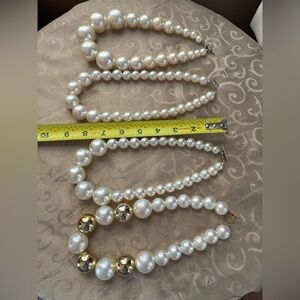 Elegant, Chunky,Timeless Faux Pearl Necklace Set of 4 Trending for Spring